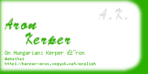 aron kerper business card